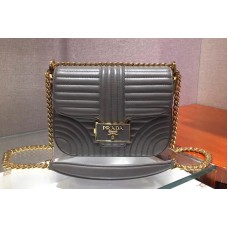 Prada Diagramme leather shoulder bags Gray Calf leather Prada Diagramme leather shoulder bags Gray Calf leather