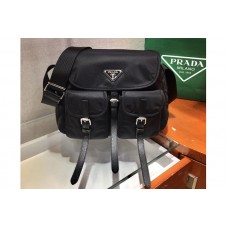 Prada Nylon and Saffiano leather shoulder bag in Black Nylon