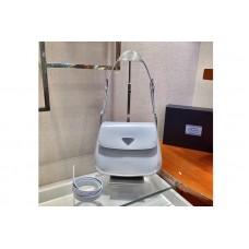 Prada Prada Cleo brushed leather shoulder bag with flap in Blue brushed leather Prada Prada Cleo brushed leather shoulder bag with flap in Blue brushed leather