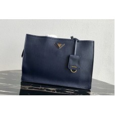 Prada Leather tote Bag in Navy Blue Calf leather Prada Leather tote Bag in Navy Blue Calf leather