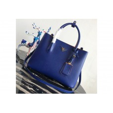 Prada 5 Double Medium Bag in Blue/Red Saffiano leather