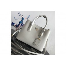 Prada 5 Double Medium Bag in White/Black Saffiano leather Prada 5 Double Medium Bag in White/Black Saffiano leather