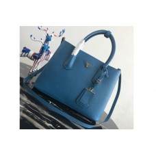 Prada 5 Double Medium Bag in Blue/Black Saffiano leather