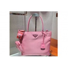 Prada Tesuto Shopping Tote Bags Pink Nylon Leather Prada Tesuto Shopping Tote Bags Pink Nylon Leather