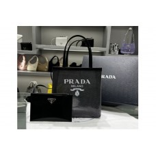 Prada Small sequined mesh tote bag in Black Fabric/Leather Prada Small sequined mesh tote bag in Black Fabric/Leather
