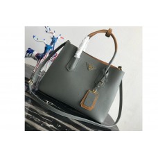 Prada Double Medium Bag in Gray Saffiano leather Prada Double Medium Bag in Gray Saffiano leather