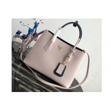 Prada Double Medium Bag in Pink/Black Saffiano leather Prada Double Medium Bag in Pink/Black Saffiano leather