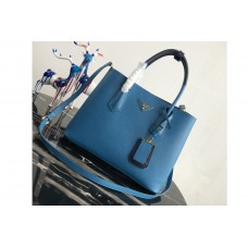 Prada Double Medium Bag in Blue/Black Saffiano leather Prada Double Medium Bag in Blue/Black Saffiano leather