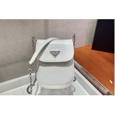 Prada Brushed leather mini-bag in White brushed leather Prada Brushed leather mini-bag in White brushed leather