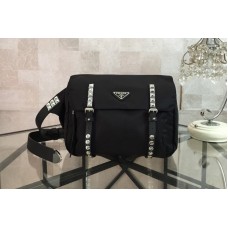 Prada Black Belt Bag New Vela In Black Nylon With White Leather Prada Black Belt Bag New Vela In Black Nylon With White Leather