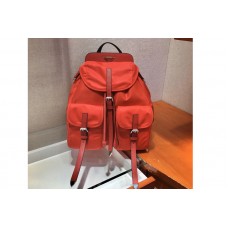 Prada Nylon and Saffiano leather backpack in Red Nylon