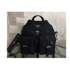 Prada Fabric Backpack Black Fabric with Saffiano leather trim Prada Fabric Backpack Black Fabric with Saffiano leather trim
