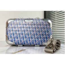 Christian Dior 64 DIOR and RIMOWA Hand Case hand luggage in Blue Dior Oblique Aluminum