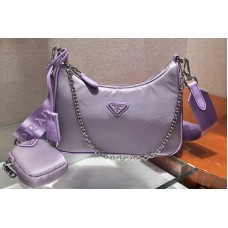 Prada Re-Edition 2005 nylon and Saffiano leather mini-bags Purple Re-Nylon Prada Re-Edition 2005 nylon and Saffiano leather mini-bags Purple Re-Nylon
