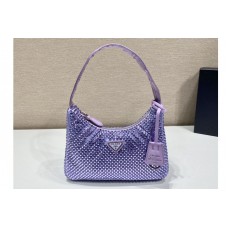 Prada Satin mini-bag with artificial crystals in Purple Fabric Prada Satin mini-bag with artificial crystals in Purple Fabric