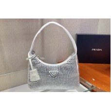 Prada Satin mini-bag with artificial crystals in White Fabric Prada Satin mini-bag with artificial crystals in White Fabric