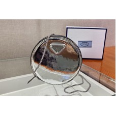 Prada Brushed leather mini-pouch in Silver Leather Prada Brushed leather mini-pouch in Silver Leather
