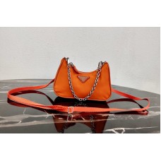 Prada Mini Hobo Bag in Orange Nylon