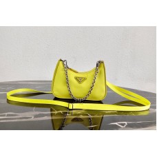 Prada Mini Hobo Bag in Yellow Nylon