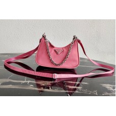 Prada Mini Hobo Bag in Pink Nylon