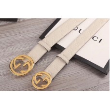 Gucci 34mm/38mm Signature leather belts White