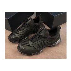 Mens Prada Mesh and Neoprene Sneakers Black Leather