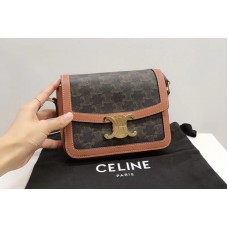 Celine TEEN TRIOMPHE BAG IN TRIOMPHE CANVAS AND CALFSKIN Celine TEEN TRIOMPHE BAG IN TRIOMPHE CANVAS AND CALFSKIN
