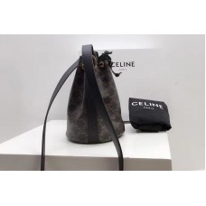 Celine SMALL DRAWSTRING BAG IN TRIOMPHE CANVAS With Black Leather Celine SMALL DRAWSTRING BAG IN TRIOMPHE CANVAS With Black Leather