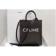 Celine SMALL CABAS VERTICAL IN TRIOMPHE CANVAS With Black Leather Celine SMALL CABAS VERTICAL IN TRIOMPHE CANVAS With Black Leather