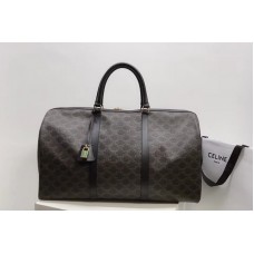 Celine LARGE TRAVEL BAG IN TRIOMPHE CANVAS AND CALFSKIN Celine LARGE TRAVEL BAG IN TRIOMPHE CANVAS AND CALFSKIN