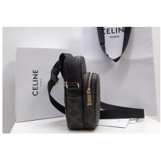 Celine MINI POCKET MESSENGER BAG IN TRIOMPHE CANVAS AND CALFSKIN Celine MINI POCKET MESSENGER BAG IN TRIOMPHE CANVAS AND CALFSKIN