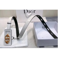 Dior taigne lambskin belt With Gold CD buckle in White lambskin Leather Dior taigne lambskin belt With Gold CD buckle in White lambskin Leather