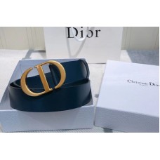 Dior taigne 35mm belt With CD logo Buckle in Blue Calfskin Leather Dior taigne 35mm belt With CD logo Buckle in Blue Calfskin Leather