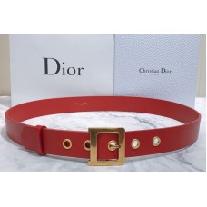 Dior Diorquake Calfskin Belt n Red Calfskin Leather Dior Diorquake Calfskin Belt n Red Calfskin Leather