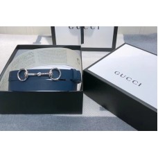 Women&# Gucci 230127 Leather belt 2cm in Blue Leather Women&# Gucci 230127 Leather belt 2cm in Blue Leather
