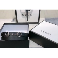 Women&# Gucci 230127 Leather belt 2cm Silver Buckle in Black Leather Women&# Gucci 230127 Leather belt 2cm Silver Buckle in Black Leather