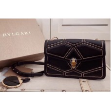 Bvlgari Serpenti Forever Flap Cover Bags Black Original Leather Bvlgari Serpenti Forever Flap Cover Bags Black Original Leather