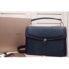 Bvlgari Serpenti Forever Serpenti Diamond Blast Top Handle Bags Green/Black Quilted Nappa Leather Bvlgari Serpenti Forever Serpenti Diamond Blast Top Handle Bags Green/Black Quilted Nappa Leather