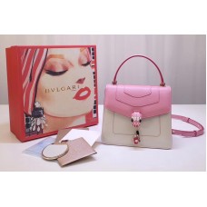 Bvlgari Serpenti Forever Crossbody Bags Pink/White Calf Leather Bvlgari Serpenti Forever Crossbody Bags Pink/White Calf Leather