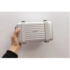 Gray DIOR AND RIMOWA PERSONAL CLUTCH 95YWT IN ALUMINUM AND GRAINED CALFSKIN Gray DIOR AND RIMOWA PERSONAL CLUTCH 95YWT IN ALUMINUM AND GRAINED CALFSKIN