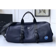 Prada Nylon and Saffiano leather duffel bag in Blue Nylon