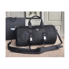 Prada Nylon and Saffiano leather duffel bag in Black Nylon