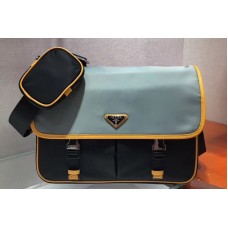 Prada Nylon and Saffiano leather shoulder bags Gray/Black Nylon