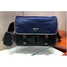 Prada Nylon and Saffiano leather shoulder bags Blue/Black Nylon