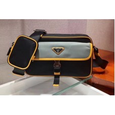 Prada Nylon and Saffiano leather shoulder bags Black/Gray Nylon