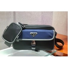 Prada Nylon and Saffiano leather shoulder bags Black/Blue Nylon