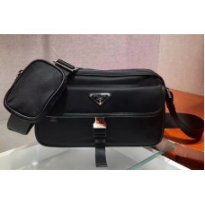 Prada Nylon and Saffiano leather shoulder bags Black Nylon