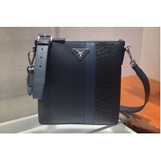 Prada Saffiano Leather Cross-Body Bag in Navy Blue/Blue Leather Prada Saffiano Leather Cross-Body Bag in Navy Blue/Blue Leather