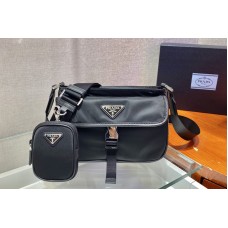 Prada Re-Nylon and Saffiano leather shoulder bag in Black nylon Prada Re-Nylon and Saffiano leather shoulder bag in Black nylon