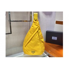 Prada Re-Nylon and leather backpack in Yellow Nylon Prada Re-Nylon and leather backpack in Yellow Nylon